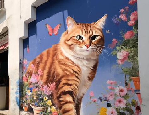 三江自己绘制有个性的手绘墙